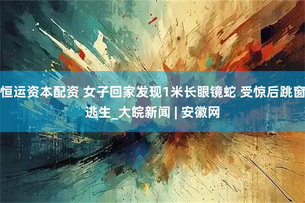 恒运资本配资 女子回家发现1米长眼镜蛇 受惊后跳窗逃生_大皖新闻 | 安徽网