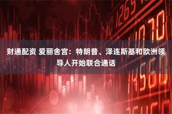 财通配资 爱丽舍宫：特朗普、泽连斯基和欧洲领导人开始联合通话